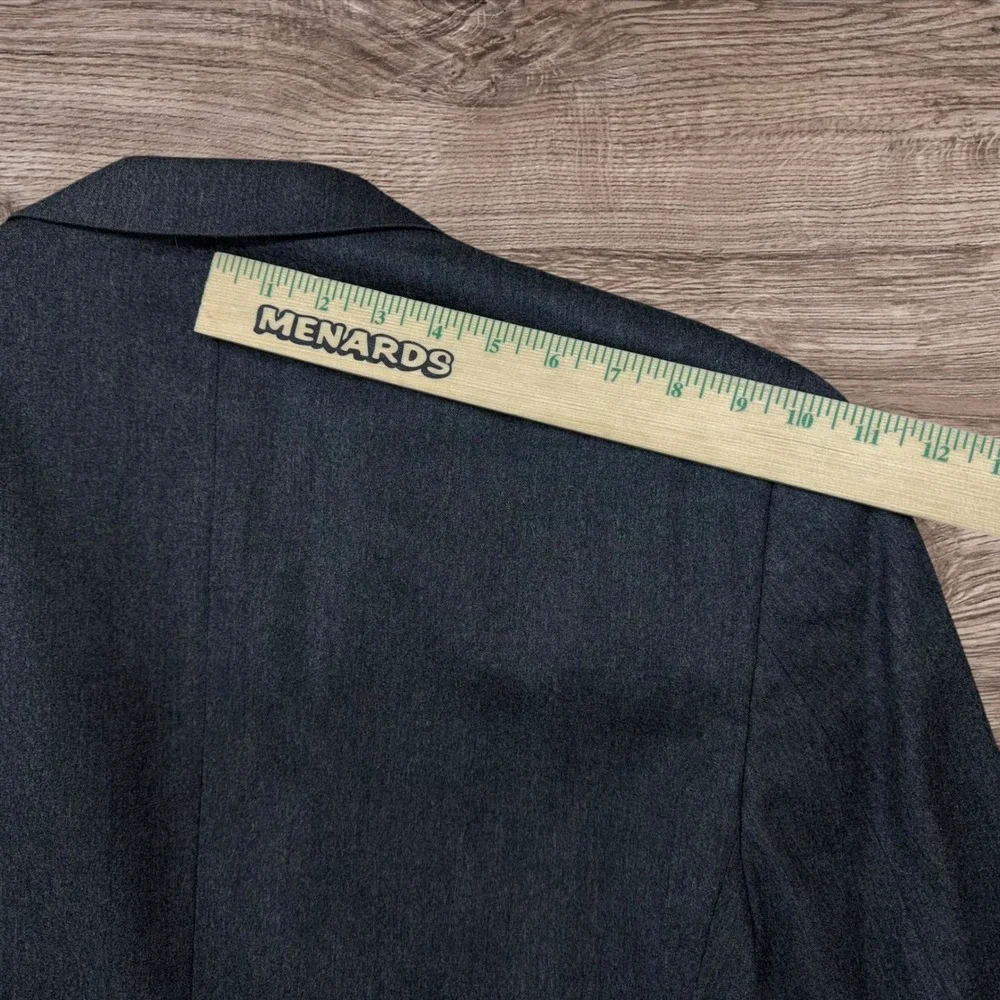 Burberrys Vintage Mens Pure Wool Blazer Sport Coat Charcoal Gray USA Made 44R